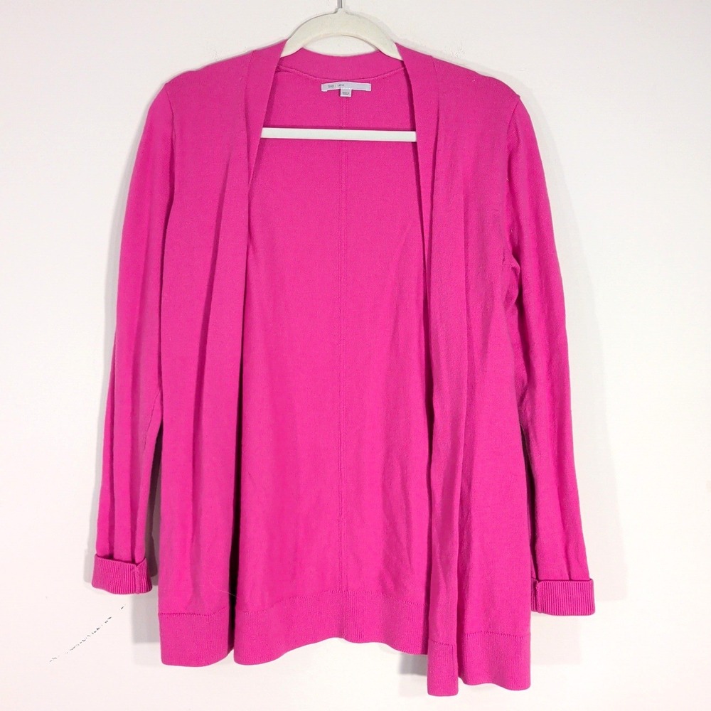 Gap Raspberry Sorbet Cardigan; Wool Blend Long Sleeve V-Neck Button Front